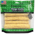Frankly Original Pet - Natural Flavored Mega Beefy Chew Stick for Dogs - High Protein Collegen Packed - Made in The U.S.A. - 4 Count 7" Stick
