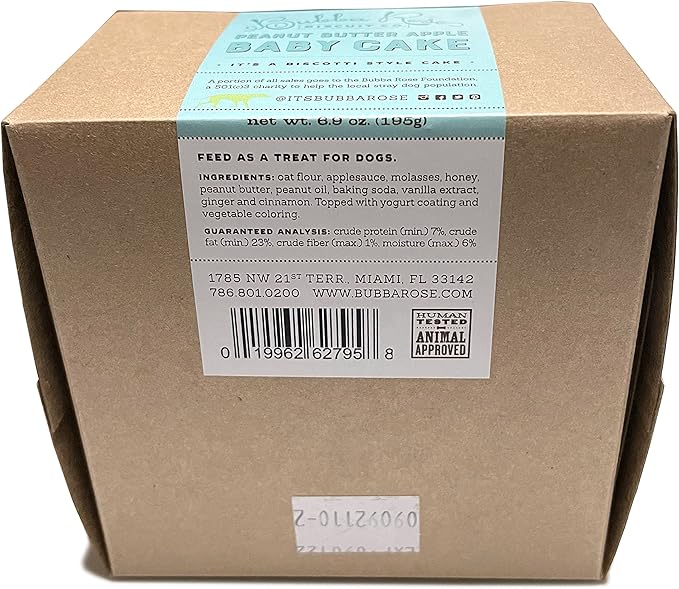 Bubba Rose Biscuit Company: Blue Dog Birthday Baby Cake - Crunchy Biscuit Texture - Natural Gourmet Pet Treat - Dog Cake - 3 inch 1 Count - Made in the USA