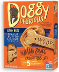 Doggy Delirious Crunchy Dog Treats – All Breeds & Sizes – Natural Puppy Snack – 100% Human-Grade – Grain-Free Peanut Butter Bones – 16 Oz, 1 lb Pack (1)