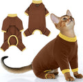 PUMYPOREITY Cat Hair Sticky Shirt – Breathable & Lightweight, Reduces Shedding Fur Pajamas, Prevents Licking Wounds After Surgery, Brown, M