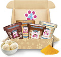 Puppy Scoops Dog Ice Cream Mix Variety Pack, 4 Flavors, 4.65 oz Each – Just Add Water and Freeze at Home, Powder Mix with Ice Cream Cup and Reusable Lid. Made in USA