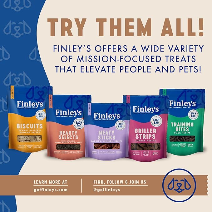 Finley's Chicken & Wild Boar Meaty Sticks, Limited Ingredient Dog Treats with Real Meat, 12oz, 6 Pack