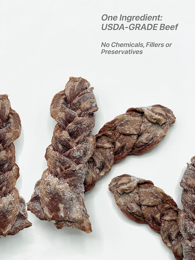 Moo Moo Beef Jerky, 100% USDA-Grade Beef, Freeze Dried, Healthy, All Natural, USA-Made, Single Ingredient Dog Treat