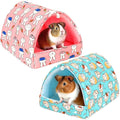 UPINS 2 Pack Guinea Pig Bed, Guinea Pig Hideout Washable Small Animal House Cage Accessories for Dwarf Rabbits Chinchillas Hamsters Hedgehogs Ferrets Bearded Dragons and Rats