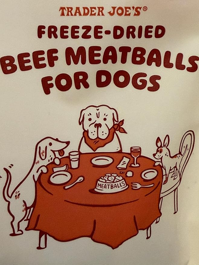 Trader Joe's Beef Meatballs for Dogs, Freeze Dried,Dog Treats 4 oz, Resealable Bag with Bone Waste Bag Dispenser & Free Rolls