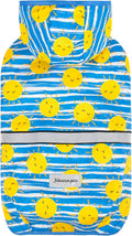 Fitwarm Stirped Sun Dog Raincoat, Waterproof Rain Jacket for Small Dogs Boy Girl, Reflective Puppy Poncho with Harness Hole, Packable, Adjustable, Blue, Yellow, White, XL