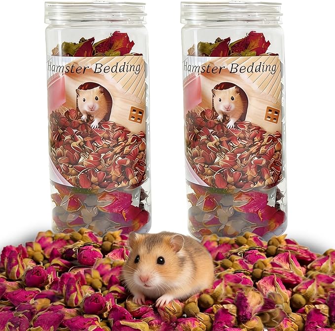 Hamster Bedding Habitat 100G/3.5oz Hamster Forage Flowers Cage Accessories for Rabbit Gerbil Mouse Guinea Pig (100G)