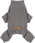Fitwarm Mock Neck Knitted Dog Pajamas, Warm Winter Clothes for Small Dogs Boy Girl, Pet Pjs, Grey, Small