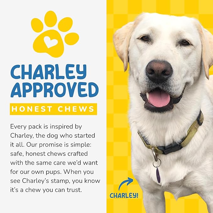 CHARLEY & ME All-Natural Bully Sticks for Dogs Made in The USA - Low-Odor, Rawhide-Free 6” Beef Chews for Aggressive Chewers & Dental Health (Pack of 25)
