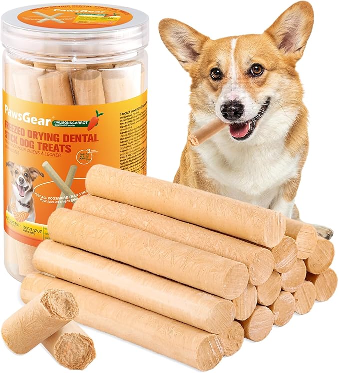 Salmon Sticks for Dogs,Real Salmon and Carrots,Easily Digestible,High Protein Dog Treat,Freshens Breath Healthy,for All Breeds (100g)