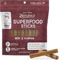 Dog Treat Naturals Superfood Sticks, Beef & Pumpkin, 6oz Bag | Dog Chew Sticks | All-Natural, Pet Training Treats | Joint-Skin-Coat Health | USA Made