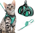 rabbitgoo Cat Harness and Leash Set for Walking Escape Proof, Adjustable Soft Kittens Vest with Reflective Strip for Cats, Comfortable Outdoor Vest, Green, XL
