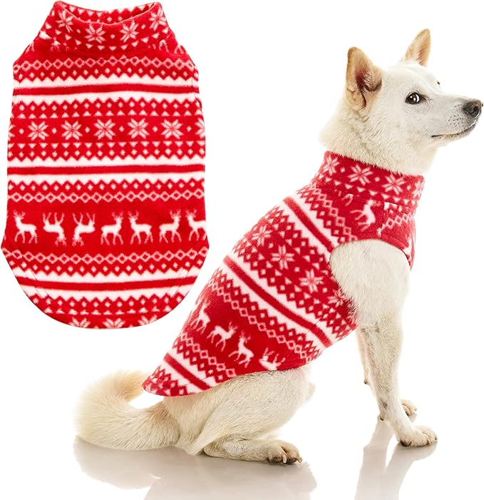Gooby - Stretch Fleece Vest, Pullover Fleece Vest Jacket Sweater for Dogs, Reindeer Red, X-Large