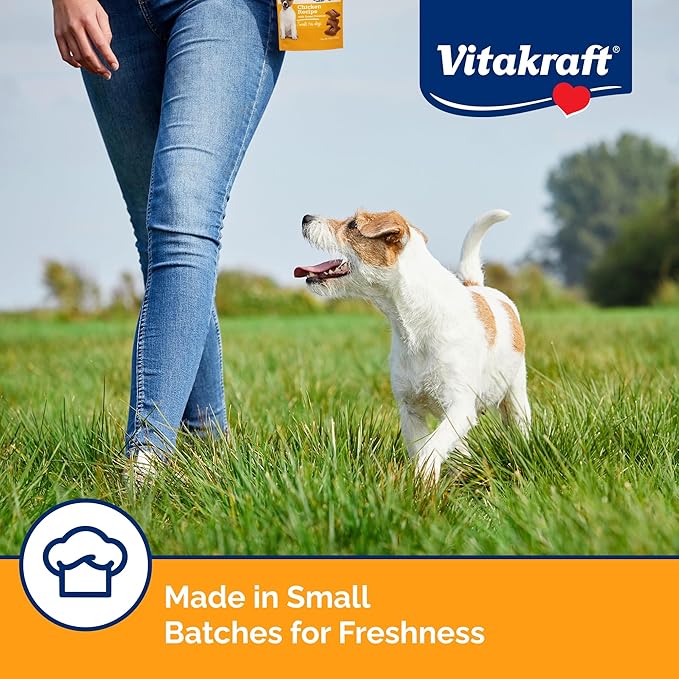Vitakraft Meaty Morsels Mini Dog Treats – Over 70% Real Meat - Chicken & Sweet Potatoes – Extra-Soft, for All Dog Sizes & Ages – Training – Tender Treats – Resealable 1.69 oz Bag