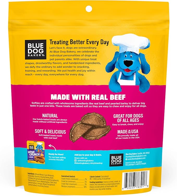 Blue Dog Bakery Tasty Tacos Snacks | Small, Soft Chicken, Beef, Pork Flavors | Natural Healthy Dog Treats | Ruffy's Food Trucks, 12 oz (Pack of 6)