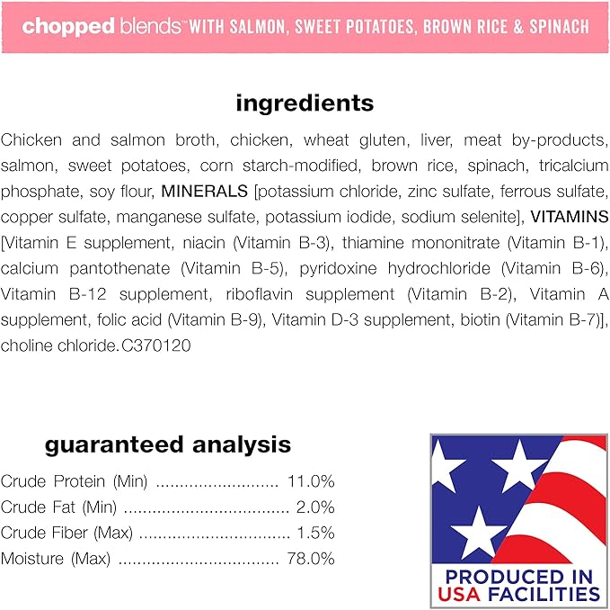 Beneful Purina Wet Dog Food, Chopped Blends with Salmon - (8) 10 oz. Tubs (Pack of 2)