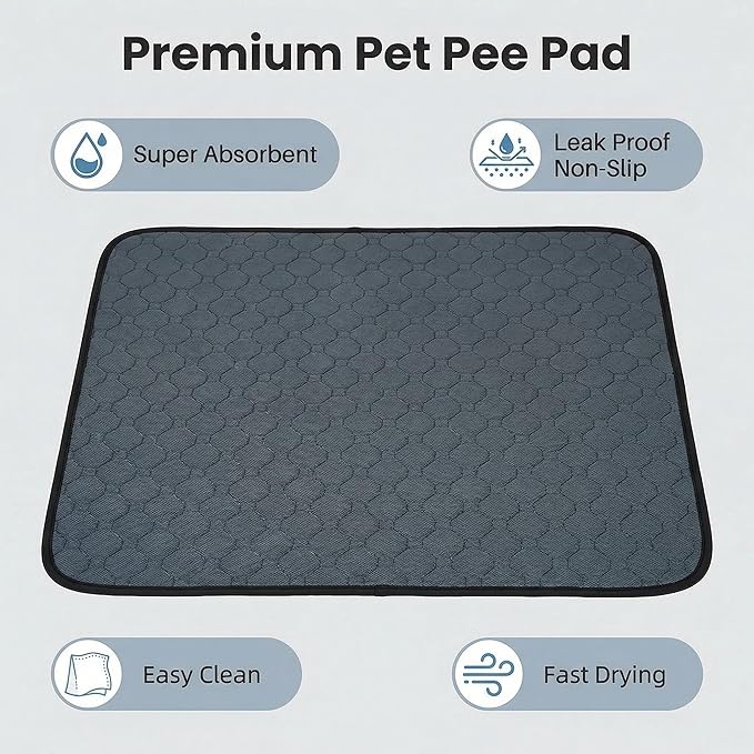 2 pcs Guinea Pig Cage Liners - Washable Guinea Pig Pee Pads, Waterproof Reusable & Anti Slip Guinea Pig Bedding Fast and Super Absorbent Pee Pad for Small Animals Rabbit Hamster Rat