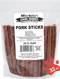 Miss Nelly's- All Natural Pork Jerky Dog Treats Made in USA Only-Original Smoke House Recipe-Minimally Processed Soft Sticks Dog Jerky Treats-32 oz. Bags