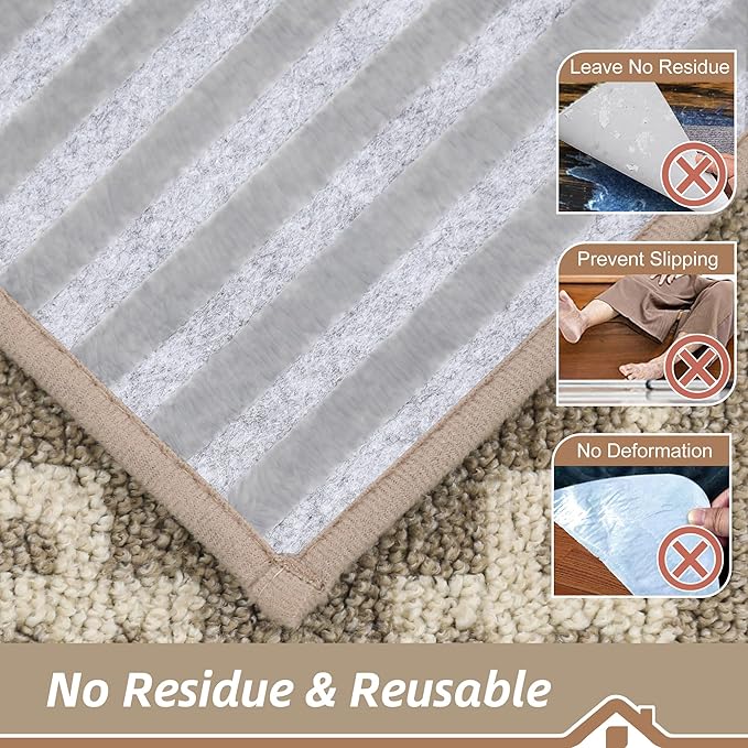BEQHAUSE Stair Treads for Wooden Steps Non Slip Washable Carpet Stair Treads with Reusable Residue Free Backing Soft Polyester Stair Rugs Indoor for Kids Elders and Dogs 9”x28”,4pcs,Taupe