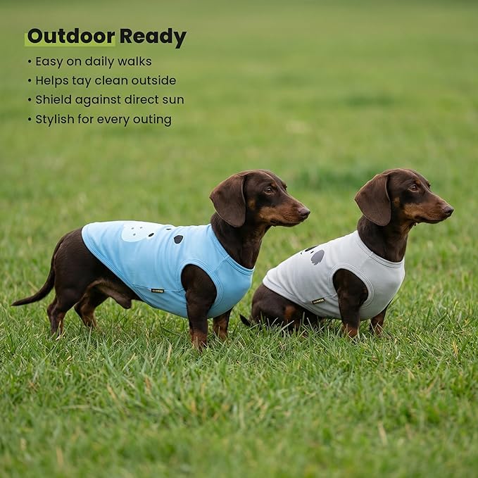 Fitwarm 3 Pack Hippo Sheep Koala Dog Shirt, Summer Clothes for Small Dogs Boy Girls, Funny Pet Outfit, Black, White, Gray, Blue, XL