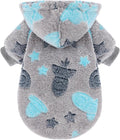 Dog Sweater for Small Dogs Girl Boy, Fleece Dog Hoodie Clothes, Night Glow Puppy Sweater, Soft Warm Extra Small Doggie Sweatshirt, Fall Winter Doggy Clothes Pet Outfits for Chihuahua Yorkie, Grey,S