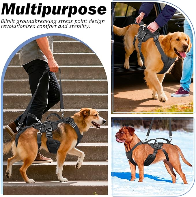 Dog Lift Harness for Large/Medium Dogs, Dog Support & Recovery Sling for Full-Body & Hind/Front Leg – Pee-Able Design – All-in-One Ideal Assistance for Senior, Disabled, Arthritic & ACL Canines (XL)
