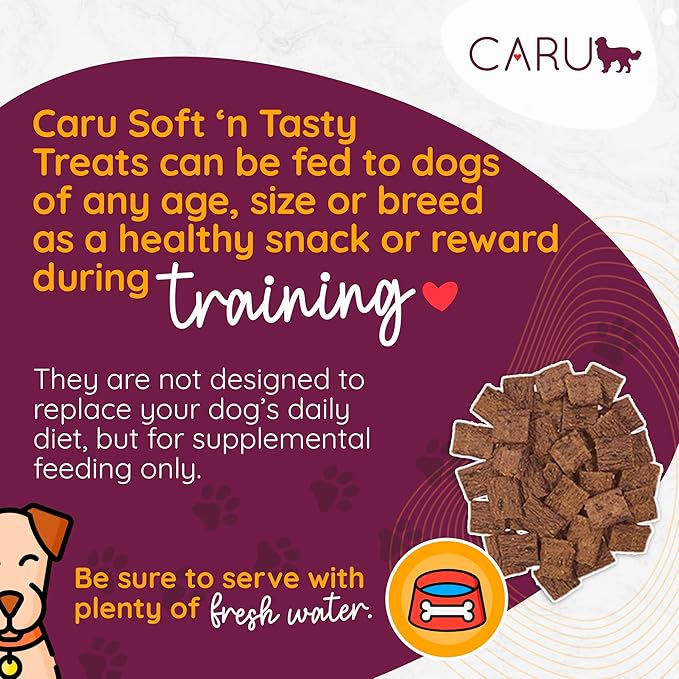 Caru - Soft n’ Tasty Baked Bites - Rabbit Bites Dog Treats - Flavorful Training Treats - 3.75 oz Bags - Pack of 3