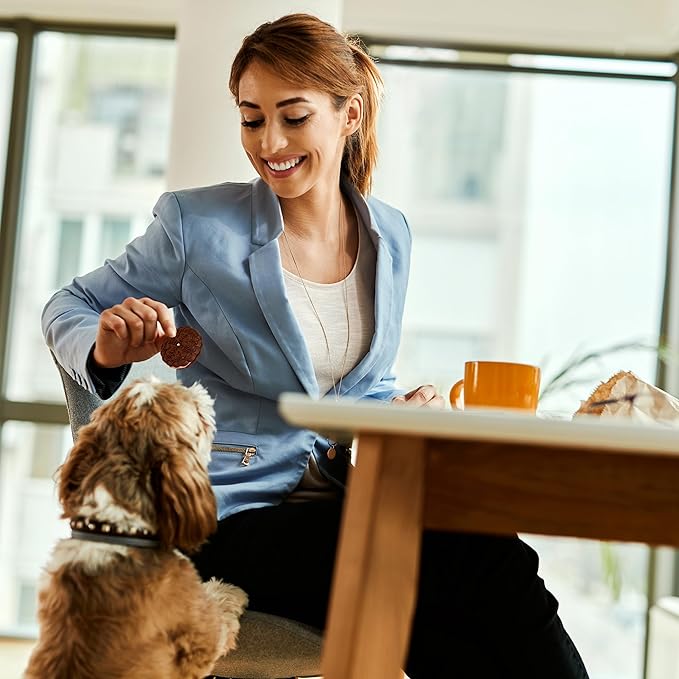 Exclusively Dog Carob Sandwich Cremes Cookies - All Natural Dog Treats, No Animal Byproducts, Baked in The USA, Ideal for Medium to Large Dogs - Carob Flavor, 8oz Bag