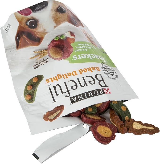 Purina Beneful Baked Delights Dog Snacks - Snackers - Peanut Butter & Cheese Flavors - Net Wt. 9.5 OZ (269 g) Each - Pack of 2