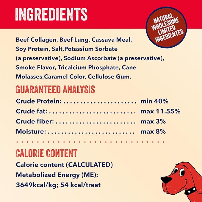Clifford The Big Red Dog Soft Training Treats for Puppies and Dogs – Healthy, High Protein, Grain Free, Soft Puppy Treats for Small Dogs and Large – Real Crunchy Beef Sticks – 6ct
