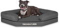 The Dog’s Bed Orthopedic Memory Foam Corner Dog Bed, Calming Surface – CertiPUR-Certified Foam, Oxford Fabric, Grey with Black Trim, Medium