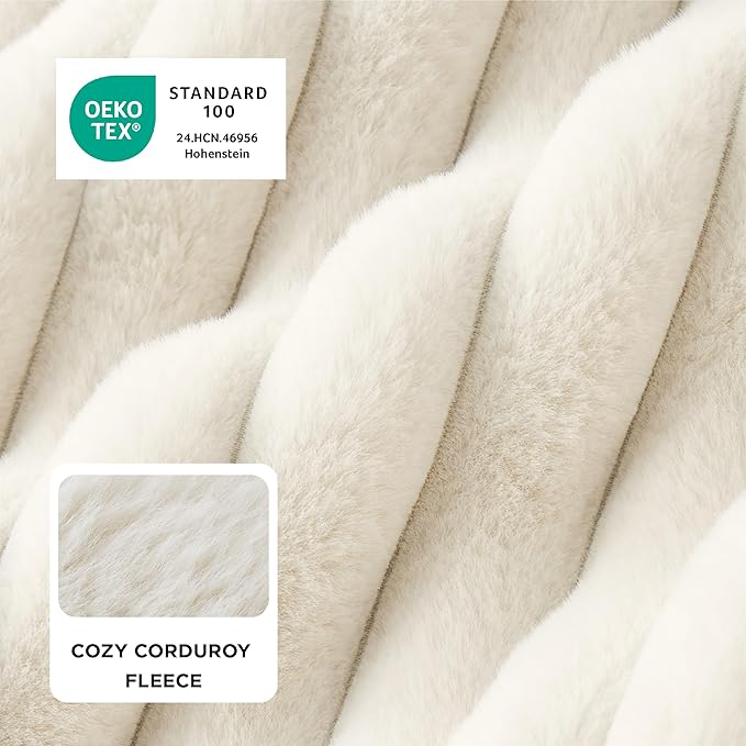 Bedsure ComfyFleece™ Orthopedic Dog Bed for Medium Dogs, Waterproof Memory Foam Medium Pet Beds with Sides, Non-Slip Bottom and Egg-Crate Foam Dog Couch Sofa with Washable Corduroy Cover, Cream