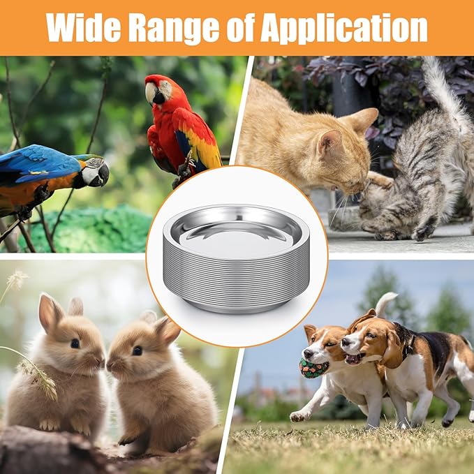 Kifmurase 28Pcs Stainless Steel Cat Bowls, 6.3 Inch Cats Feed Bowl for Indoor, Shallow and Wide Wet Food Plate, Pet Feeding Whisker Fatigue Relief Pet Plate, Feeding Dishes for Dogs Cats