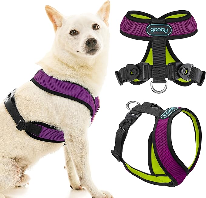 Gooby Comfort X Harness Dual Snap Mesh in Dog Harness - Violet, Medium