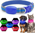 Flashseen LED Dog Collar, Light Up Dog Collar USB Rechargeable, Brightest Dog Lights for Night Walking, Adjustable Dog Collar Light for Dog Safety (Blue, X-Small)