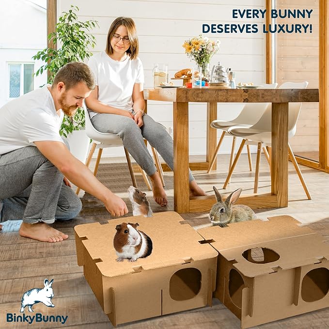 BINKYBUNNY Mini Haven - Rabbit Hideouts & Play Structure for Indoor Bunnies & Chinchillas