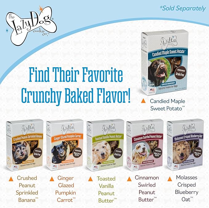 Lazy Dog Cookie Co. Candied Maple Sweet Potato - Crunchy Baked Dog Treat 14oz