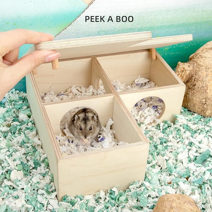 Niteangel Multi-Chamber Hamster House Maze: - Multi-Room Hideouts & Tunnel Exploring Toys for Hamster Gerbils Mice Lemmings (3-Room Small)