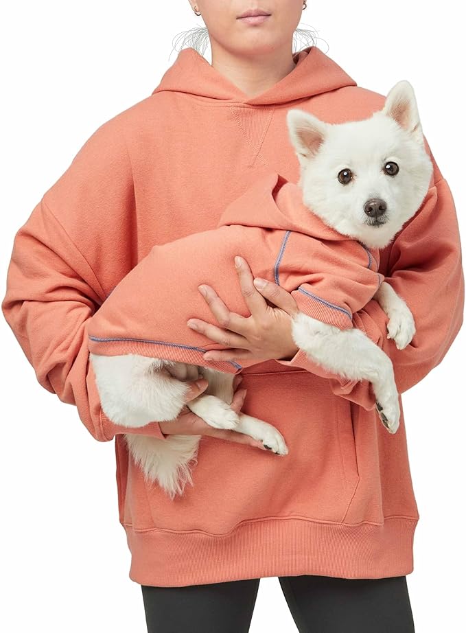 Blueberry Pet Hoodie – 14″ Soft Cotton‑Blend Winter Sweatshirt, Coral, Award‑Winning Small‑Dog Jersey