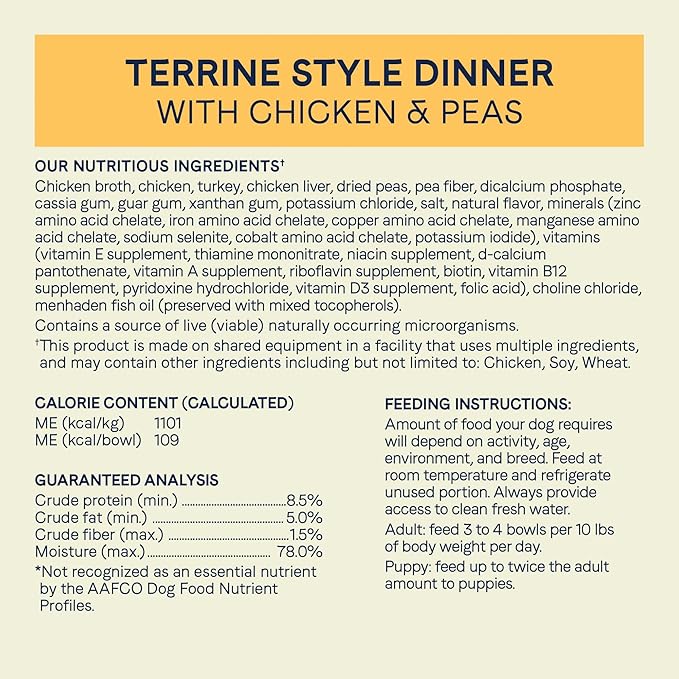 Canidae Pure Petite Premium Wet Dog Food for Small Breeds, Pate with Chicken & Peas, 3.5 oz, (Case of 12) Grain Free