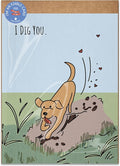 Poochie Post Edible Greeting Card for Dogs, Bacon-Flavored Dog Treat Gift with Edible Ink Pen, "I Dig You" Design, Gluten & Grain Free, Made in USA