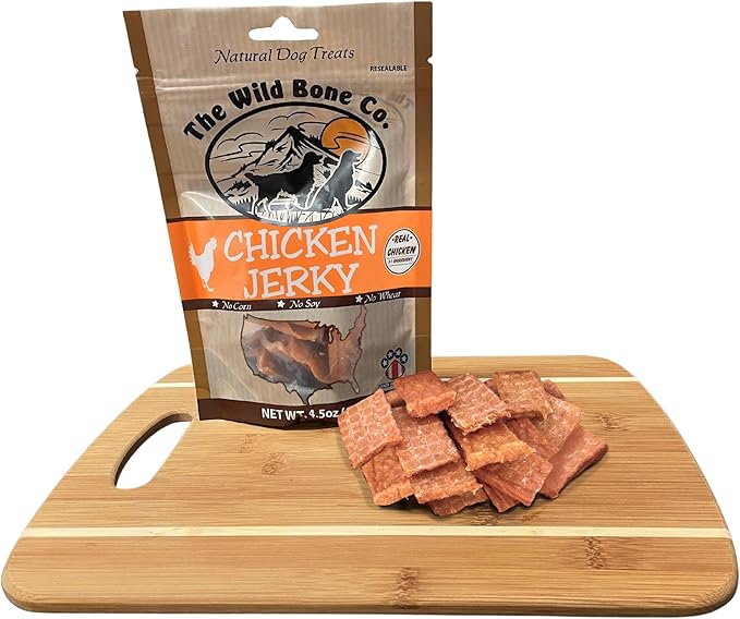 Wild Bone Company Chicken Jerky Natural Dog Treats, 4.5 Ounces, Made in The USA