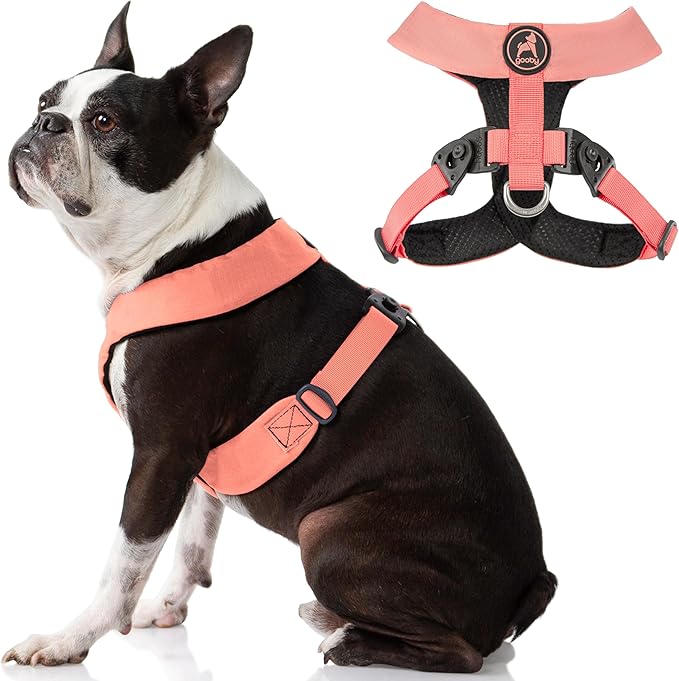 Gooby Comfort X Harness Dual Snap - Pink, Large - No Pull Small Dog Harness with Rotational Buckles and Patented Choke-Free X Frame - Dog Harness for Medium Dogs No Pull and Small Dogs