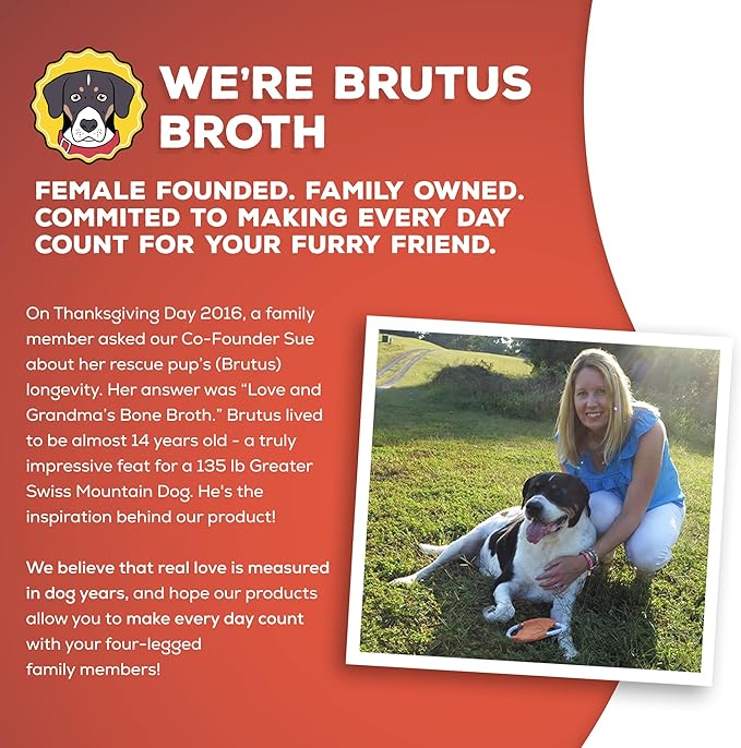 Brutus Bone Broth Liquid for Dogs | All Natural | Made in USA | Glucosamine & Chondroitin for Healthy Joints | Human Grade Ingredients | Hydrating Dog Food Topper, Gravy & Treat (Pork)