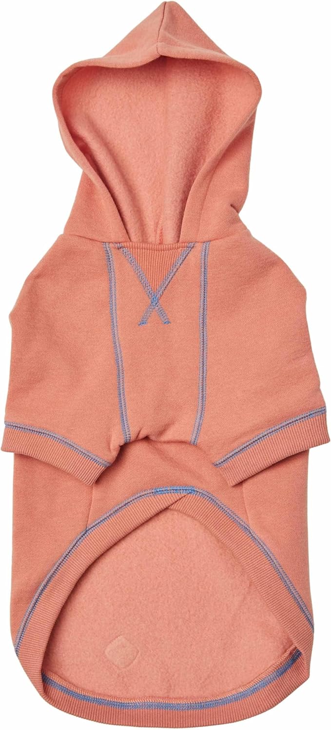 Blueberry Pet Hoodie – 14″ Soft Cotton‑Blend Winter Sweatshirt, Coral, Award‑Winning Small‑Dog Jersey
