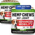Large Breed Hemp + Glucosamine Dog Joint Supplement - Hemp Chews for Dogs Hip Joint Pain Relief - Omega 3, Chondroitin, MSM - Advanced Mobility Hemp Oil Treats for Large Dogs - Made in USA - 240 Ct