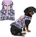 Parisian Pet Floral Dog Harness Dress - Breathable No Pull Puppy Dress with Leash Ring - 100% Mesh Fabric Harnesses for Dogs - Soft Padded Step in Pet Vest - All Weather Dog Harness for Large Dogs
