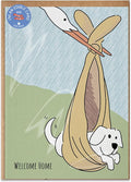 Poochie Post Edible Greeting Card for Dogs, Bacon-Flavored Dog Treat New Puppy Gift with Edible Ink Pen, "Welcome Home" Design, Gluten & Grain Free, Made in USA