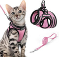 rabbitgoo Cat Harness and Leash Set for Walking Escape Proof, Adjustable Soft Kittens Vest with Reflective Strip for Cats, Comfortable Outdoor Vest, Pink, XL