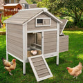 Ketive Chicken Coop Chicken House Outdoor with Removable Trays, Wooden Rabbit Hutch Poultry Cage with Nesting Box, Indoor Hen House Chicken Cage with Ramp for Garden Backyard (36.2"L x 26"W x 38.3"H)